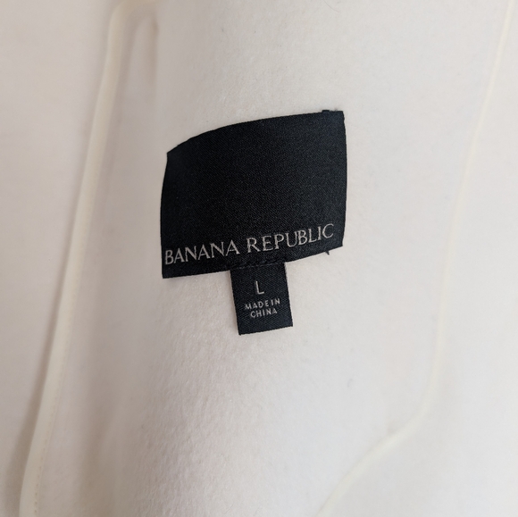 Banana Republic Cream Unlined Wool Blend Blazer Jacket Large - Picture 5 of 7